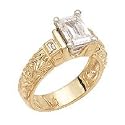 1.14 CT G VS1/SI1 emerald cut DIAMOND ring vintage look