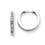 14k White Gold Diamond Hoop Earrings