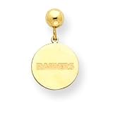 14K Oakland Raiders Disc w/Name Post Dangle Earrings