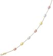 14K Tri-Color Gold "Pebble" Bracelet - 17 inches