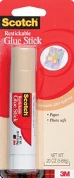 3M Scotch Restickable Glue Stick .20 Ounce 6307-3M; 6 Items/Order