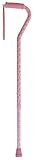 Breast Cancer Pink Ribbon Offset Cane, Height Adjustable, 250 pound capacity