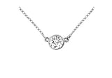 14K White Gold : Bezel Set Round Diamond Solitaire Pendant - 0.15 CT. TW.