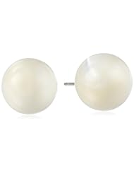 Sterling Silver 10mm White Mother-of-Pearl Stud Earrings