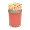 Red Flower Japanese Peony Petal Topped Candle