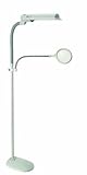 OttLite W9437T Easy View 18-Watt Floor Lamp with 3x Optical-Grade Magnifier, Dove Grey