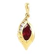 14K Yellow Gold Mozambique Garnet and Diamond Pendant