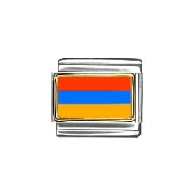 Armenia Flag Italian Charm Bracelet Link