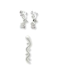 Genuine IceCarats Designer Jewelry Gift Sterling Silver Cz Earring & Pendant Set