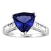 14k White Gold Trillion Tanzanite and Diamond Ring 4.40 TCW