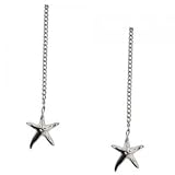 Dangling Sterling Silver Starfish Threader Earrings