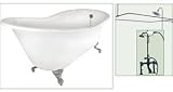 62 inch Elizabethan Classics Cast Iron Tub with Tub Filler & Handshower