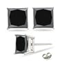 1/2 Cts Black Diamond Stud Earrings in 14K White Gold