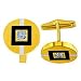 0.55 Carat G/VS2 Princess Certified Diamond & Gemstone Cufflinks in 18ct Solid Yellow/White Gold