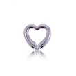 Round Diamond Heart Pendant Set 14 Karat White Gold