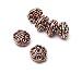 Copper with Antique Finish Rondelle Beads with Circles 14x9mm, 6pcs