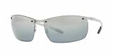 Ray-Ban RB 8306-083/82 Light Carbon Sunglasses with Polarized Grey Mirror Silver Gradient Lenses- 64mm
