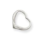 14k White Gold Solid Diamond-cut Floating Heart Slide