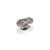 21ptJpxJvDL. SL160  Jeffrey Alexander 1 5/8 Overall Length Zinc Die Cast Square Knot Cabinet Knob. Packaged with one 8/32 x 1 1/8 screw. Finish: Bright Nickel Brushed with a Dull Lacquer.