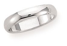 10k White Gold 4mm Traditional Men's Wedding Band