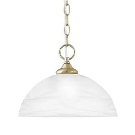 Thomas Lighting SL8234-68 Tahoe - One Light Pendant, Burnished Bronze Finish with Alabaster Glass