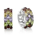 Multi Gemstone Earrings in Sterling Silver