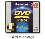 Panasonic 9.4GB DVD-Ram 3x DVD-Ram Cartridge Media (Preformatted) 50 Pack- LM-AD240LU