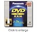 Panasonic 9.4GB DVD-Ram 3x DVD-Ram Cartridge Media (Preformatted) 50 Pack- LM-AD240LU