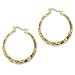 .925 Silver with 14k Overlay Hammered Hoop Earrings-Medium