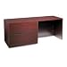 Office Products : 10500 Series Credenza with Lateral File, Left Pedestal, Mahogany, 72w