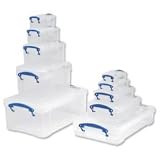 Really Useful Storage Box Bonus Pack 9 Litre 3 Litre 1.6 Litre 0.7 Litre 0.3 Litre Clear Ref 9L5IN1C14.6 - SP704265