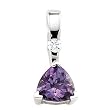 14K White Gold Amethyst and Diamond Pendant