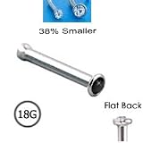316L Surgical Steel Nose Bone Ring Micro 1.5mm Black Gem 18G FREE Nose Ring Backing