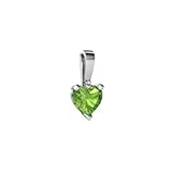 14K White Gold Heart Genuine Peridot Pendant