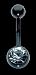 Titanium Black Jack Jeweled Navel Bar faceted stones BS