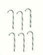 Dollhouse Miniature Set of 6 Green & White Candy Canes