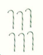 Dollhouse Miniature Set of 6 Green & White Candy Canes