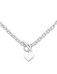 Sterling Silver Heart Necklace QG1436-18"