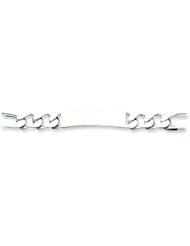 Sterling Silver 7.5inch Polished Engraveable Figaro Link ID Bracelet 7.5 Inches
