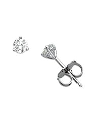 14K White Gold 1 1/2Cttw I1,Gh Diamond Stud Earrings