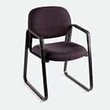 Cava Collection Sled Base Guest Chair, Black Fabric