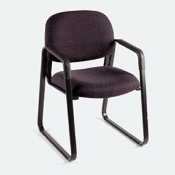 Cava Collection Sled Base Guest Chair, Blue Fabric