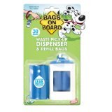 Bags on Board White Dispenser with 30 Refill Bags