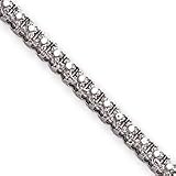 14k White Gold Fancy Diamond Tennis Bracelet - 7 Inch - Box Clasp