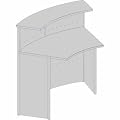 Kerkmann Kompakt-Theke Genua Grundtheke 45 Grad BxTxH 118x70x115cm alusilber/buche