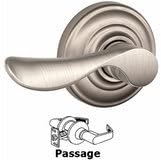 Schlage - F10 Series - Passage Champagne Door Lever with Andover Rose in Satin Nickel
