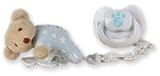 Pacifier and Leash, Moon & Stars Collection-blue
