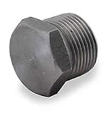 Industrial Grade 1MNF2 Hex Head Plug, 1/8 In, Threaded, Blk Steel