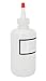 Vestil BTL-RC-8-LBL Low Density Polyethylene (LDPE) Round Graduated Dispensing Bottle with Label and Red Cap, 8 oz Capacity, Translucent