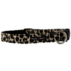 Furry Leopard Print Dog Collar
